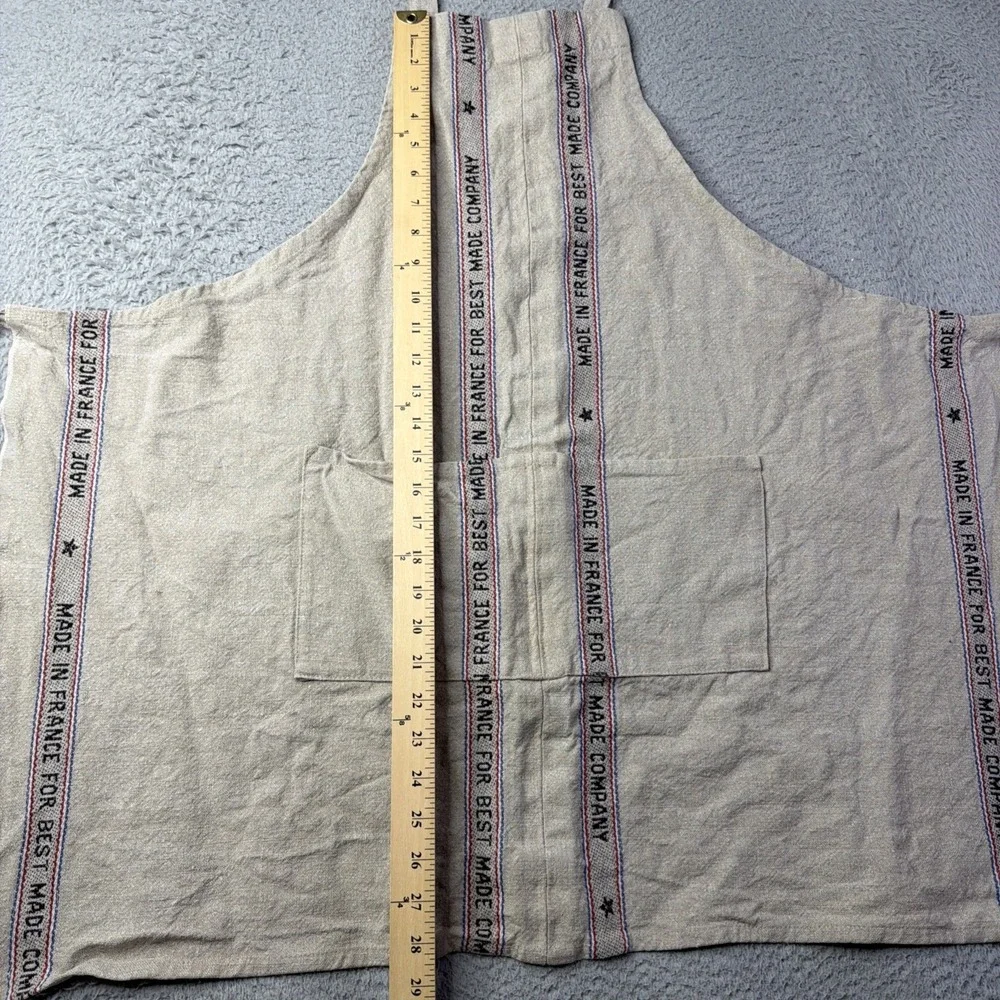 Charvet Editions Apron 100% Linen One Size Made In France Cooking Baking Chef